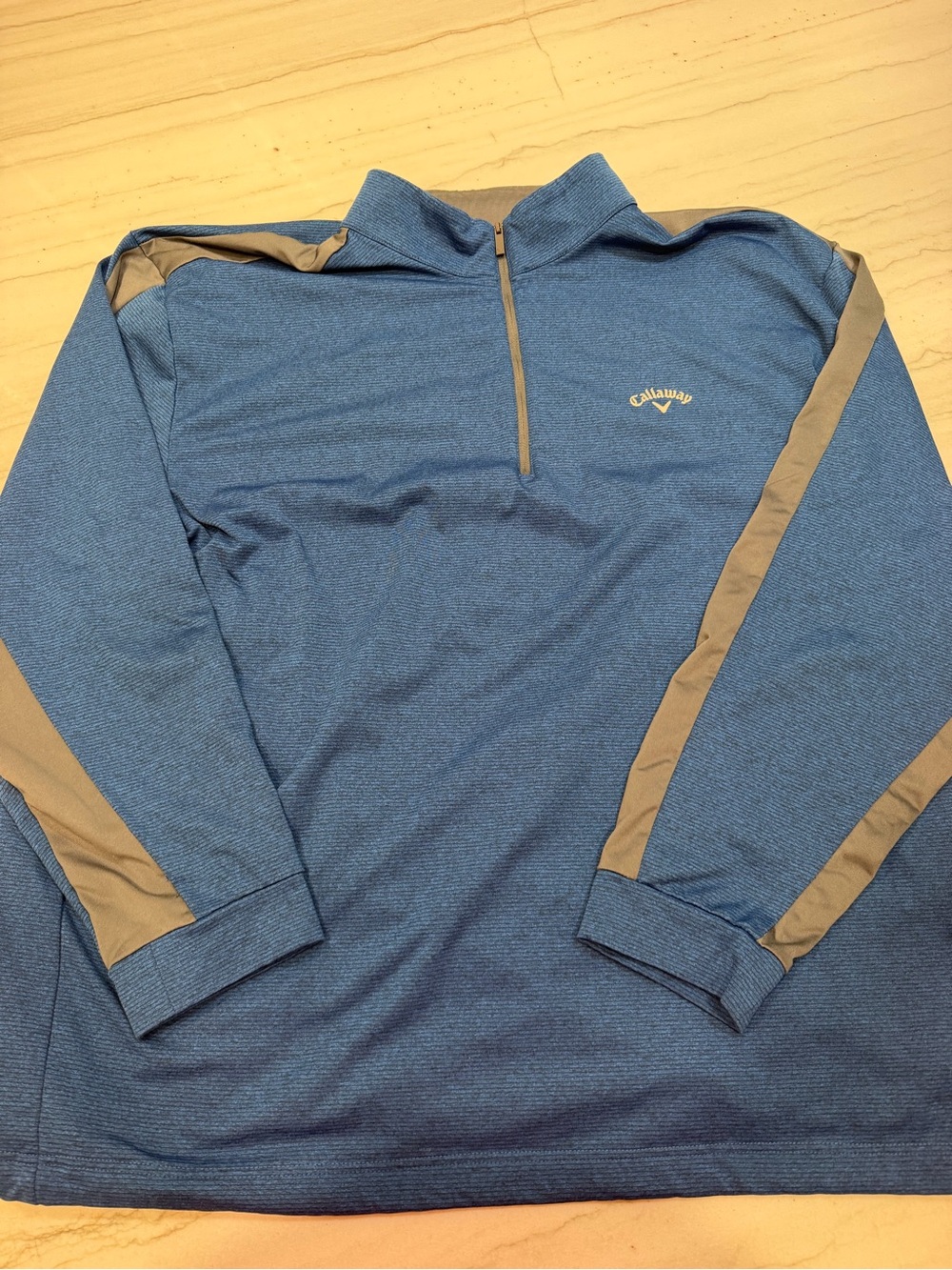 Callaway Blue and Tan Quarter-Zip Golf Pullover